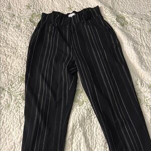 Leith Black and White Striped Pantsuit Relaxed Fit